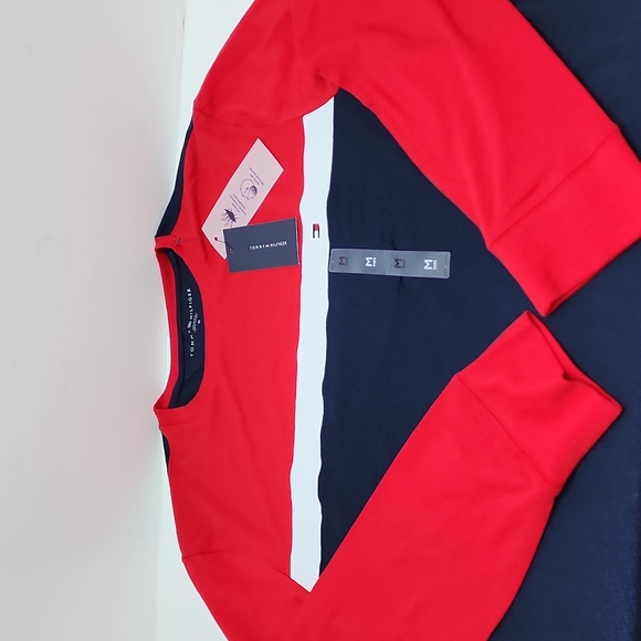 TOMMY HILFIGER RED WHITE BLUE LONG SLEEVES SHIRT, MEDIUM - Picture 6 of 10